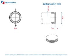 záslepky.cz Záslepka 25,4 mm kulatá černá erodovaná - 1 kus