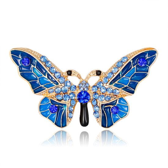 Pinets® Brož modrý motýl s kubickými zirkony