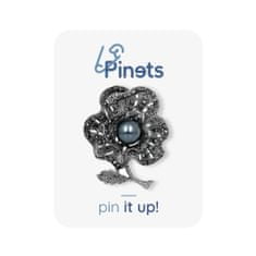 Pinets® Brož květina s perlou a kubickou zirkonií