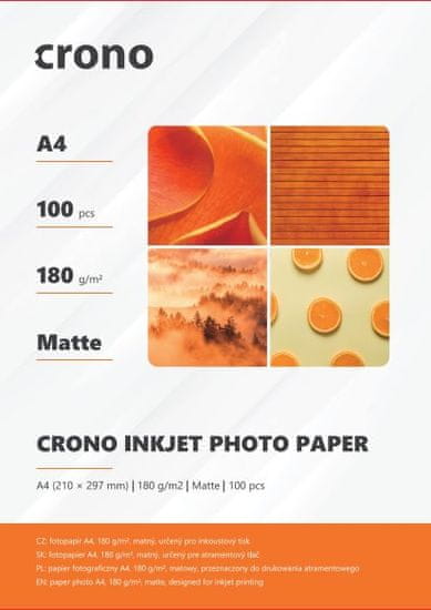 Crono PHPM4A, fotopapír matný, A4, 180g, 100ks