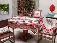 Dům Vánoc Vánoční prostírání na stůl s motivem Vánoční ozdoby červené 32x50 cm