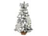 Ozdobený umělý vánoční stromeček POLÁRNÍ BÍLÁ 60 cm s LED OSVĚTELNÍM V KVĚTINÁČI