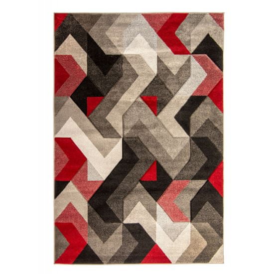 Flair Rugs Kusový koberec Hand Carved Aurora Grey/Red 160x230 cm