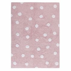 Lorena Canals Pro zvířata: Pratelný koberec Polka Dots Pink-White 120x160 cm