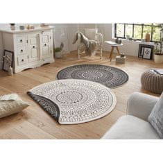 Hanse Home Kusový koberec Twin-Wendeteppiche 103101 creme schwarz 200x200 (průměr) kruh cm