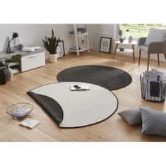 Hanse Home Kusový koberec Twin-Wendeteppiche 103096 schwarz creme kruh 140x140 (průměr) kruh cm