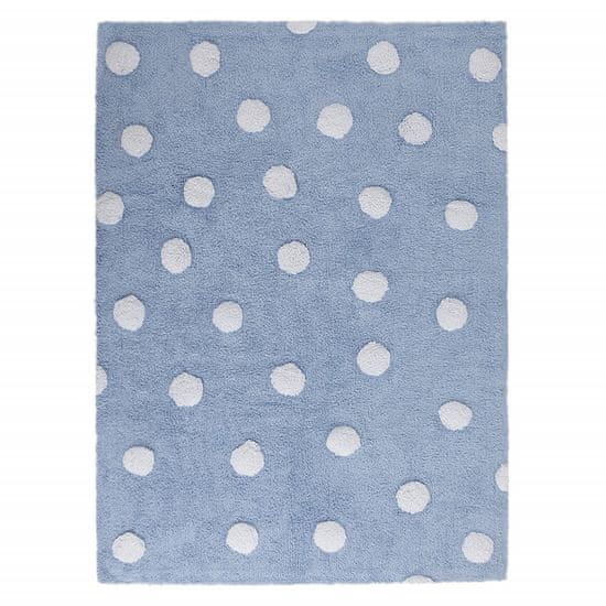 Lorena Canals Pro zvířata: Pratelný koberec Polka Dots Blue-White 120x160 cm