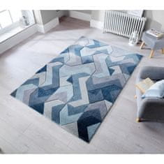 Flair Rugs Kusový koberec Hand Carved Aurora Denim Blue 160x230 cm