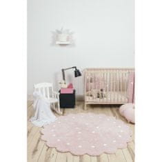 Lorena Canals Pro zvířata: Pratelný koberec Little Biscuit Pink 140x140 kytka cm