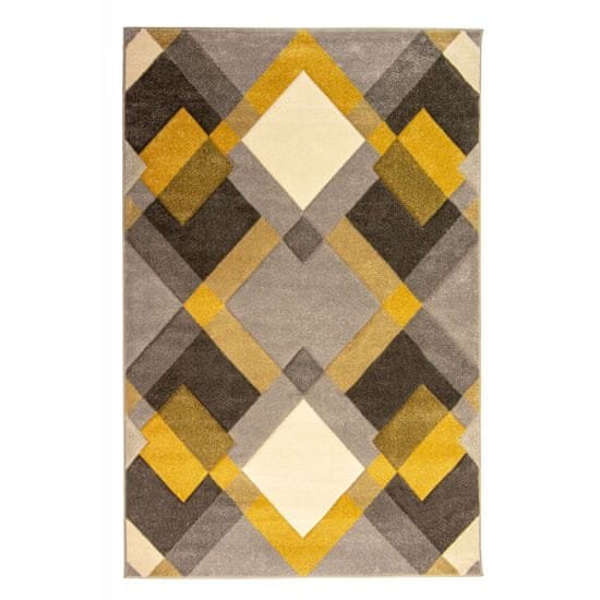 Flair Rugs Kusový koberec Hand Carved Nimbus Grey/Ochre 200x290 cm