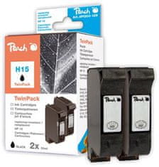 Peach PEACH HP H15, HP 15, black, C6615D, TwinPack