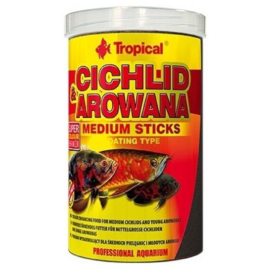 TROPICAL Krmivo pro akvarijní ryby Cichlid+Arowana Medium stick 1000ml /360g