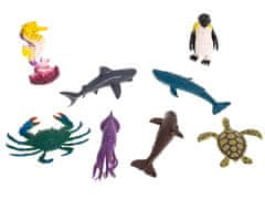 WOWO Sada 8 Figurinek Mořských Živočichů Ryby, Želva, Delfín - Oceánská Kolekce