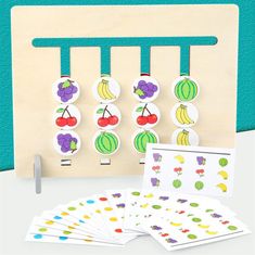 InnoVibe Montessori dřevěná vzdělávací hračka - přiřazování barev ovoce