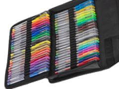 WOWO Kompletní sada 120 barevných gelových per s náhradními náplněmi v pouzdře