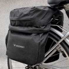 WOZINSKY cyklistická prostorná brašna na nosič 60 l Black