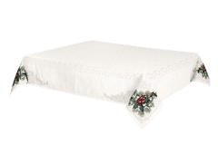 Dům Vánoc Vánoční ubrus s motivem Jmelí a cesmína 90x90 cm