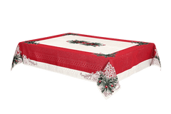 Dům Vánoc Vánoční ubrus s motivem Pohodové Vánoce červený 140x140 cm