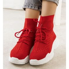Červené ponožkové tenisky Dowden velikost 39