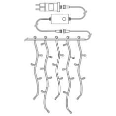 Nedis SmartLife chytrý vánoční řetěz rampouchy, 240 LED, 5 m, venkovní IP65, studená bílá (WIFILXC03W250)