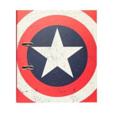 CurePink Kroužkový pořadač se spojovací svorkou Marvel: Captain America (28 x 32 x 7 cm)