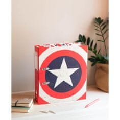 CurePink Kroužkový pořadač se spojovací svorkou Marvel: Captain America (28 x 32 x 7 cm)