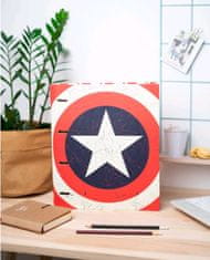 CurePink Kroužkový pořadač Marvel Comics|Captain America: Štít (28 x 32 x 4 cm)