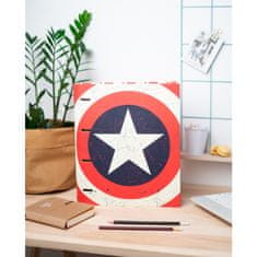 CurePink Kroužkový pořadač Marvel Comics|Captain America: Štít (28 x 32 x 4 cm)