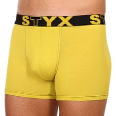 Styx Pánské boxerky long sportovní guma zelenožluté (U1065) - velikost XL
