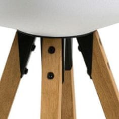 Intesi Barová židle Dima bílá wood s dřevěnými nohami