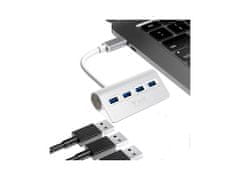 Beik Čtyřportový USB 3.0 hub rozbočovač HYD-9025H hliníkový