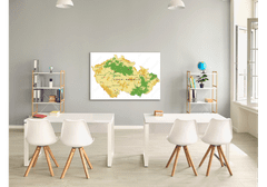 Glasdekor Skleněná magnetická tabule mapa reliéf České republiky - Tvar: Obdélník, Rozměr skleněné grafické tabule: 100x150