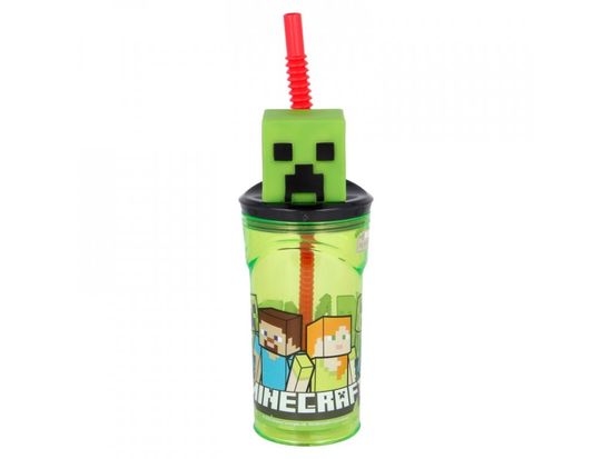 Alum online Plastový kelímek Minecraft - 3D s brčkem 360 ml