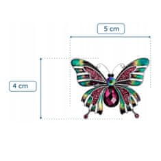 Pinets® Brož barevný motýl s perlovými křídly