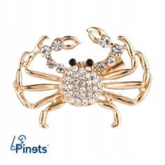 Pinets® Brož zlatý krab s kubickou zirkonií