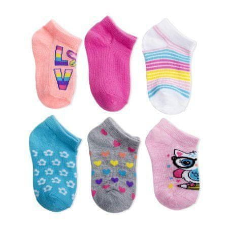commshop 6x Dětské bavlněné kotníkové ponožky - holka / dívka velikost 4-6