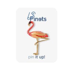 Pinets® Brož zlato-růžový plameňák