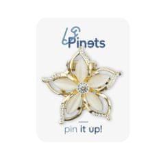 Pinets® Brož zlatý květ s kubickou zirkonií