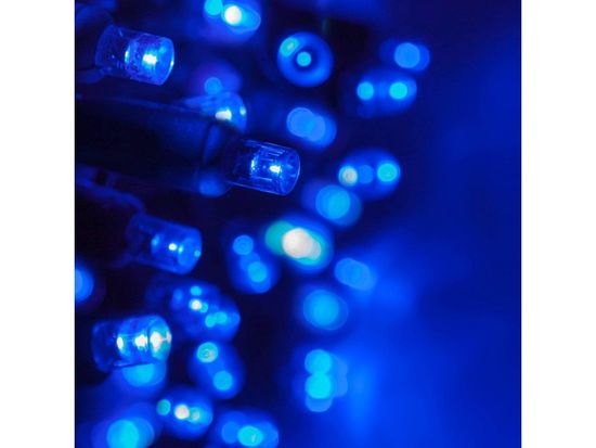 AUR Venkovní LED vánoční řetěz - modrá, 50m, 500 LED