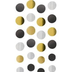 Amscan Závěsné dekorace kuličky zlato-černý mix 6ks 130cm