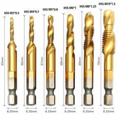 HADEX Vrtáky se závitníky M3,M4,M5,M6,M8,M10 - bity 1/4” HSS