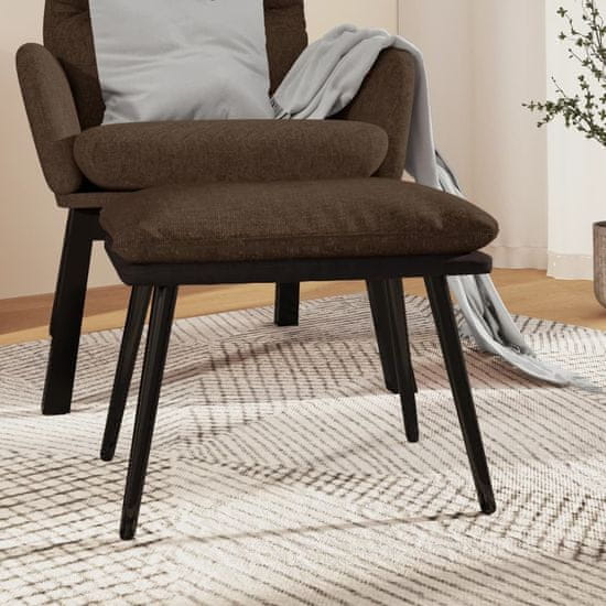 Greatstore Podnožka hnědá 45 x 29,5 x 39 cm textil a umělá kůže