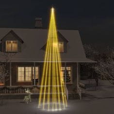 Greatstore Vánoční stromek na stožár 1 134 teple bílých LED diod 800 cm