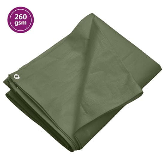 Greatstore Plachta 260 g/m² 6 x 10 m zelená HDPE