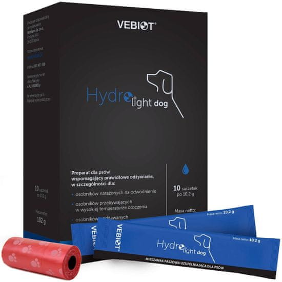 NieZnaszMnie Přípravek pro psy Vebiot Hydro-light dog 10 sáčků s tyčinkou + sáčky na výkaly