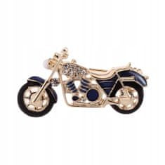 Pinets® Brož tmavě modrá motorka s kubickou zirkonií