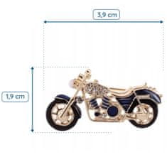 Pinets® Brož tmavě modrá motorka s kubickou zirkonií