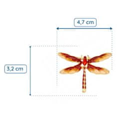 Pinets® Brož červená vážka zdobená kubickou zirkonií a křišťálem