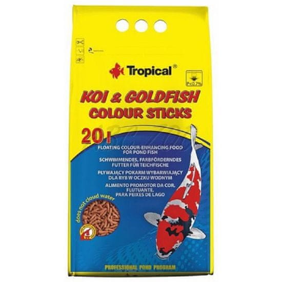 TROPICAL Krmivo pro akvarijní ryby Goldfish Colour Sticks 20l /1600g