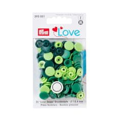 PRYM Plastové patentky &quot;Color Snaps&quot; kulaté, Prym Love, 12,4 mm, 30 ks, zelené